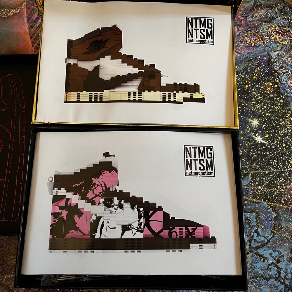 >SET OF 2< netmagnetism Nike shoe LEGO sets